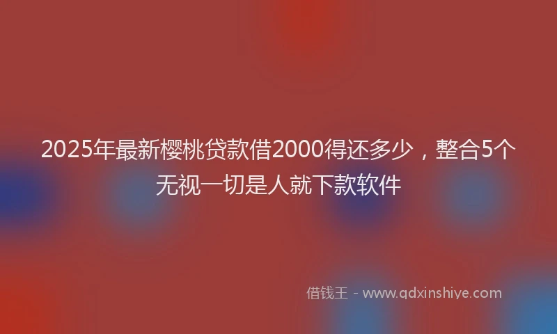 2025年最新樱桃贷款借2000得还多少，整合5个无视一切是人就下款软件
