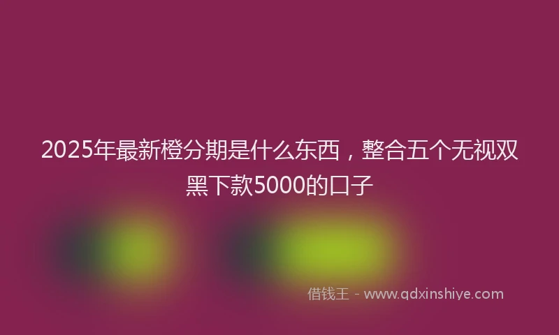 2025年最新橙分期是什么东西，整合五个无视双黑下款5000的口子