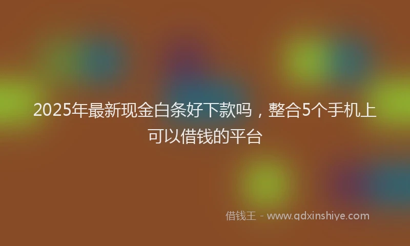 2025年最新现金白条好下款吗，整合5个手机上可以借钱的平台