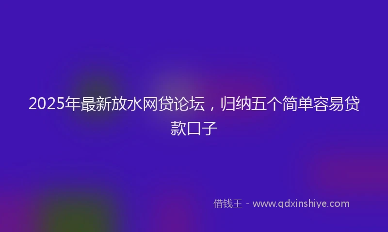 2025年最新放水网贷论坛，归纳五个简单容易贷款口子