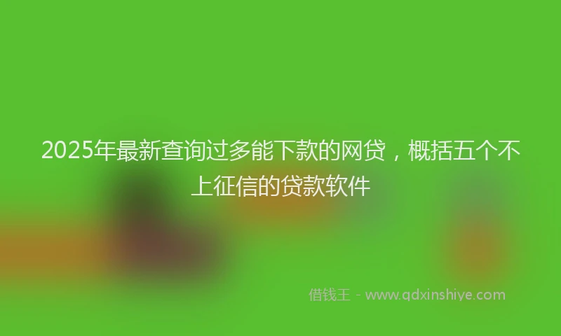 2025年最新查询过多能下款的网贷，概括五个不上征信的贷款软件