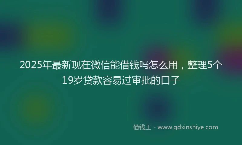 2025年最新现在微信能借钱吗怎么用，整理5个19岁贷款容易过审批的口子
