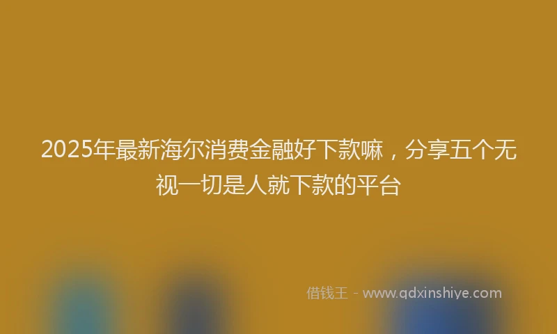 2025年最新海尔消费金融好下款嘛，分享五个无视一切是人就下款的平台