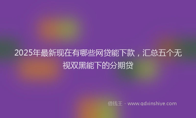 2025年最新现在有哪些网贷能下款，汇总五个无视双黑能下的分期贷