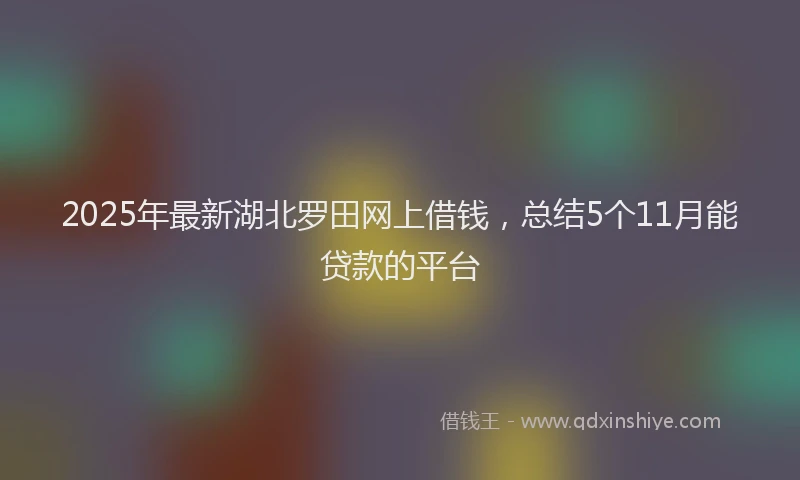 2025年最新湖北罗田网上借钱，总结5个11月能贷款的平台