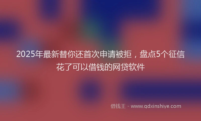 2025年最新替你还首次申请被拒，盘点5个征信花了可以借钱的网贷软件
