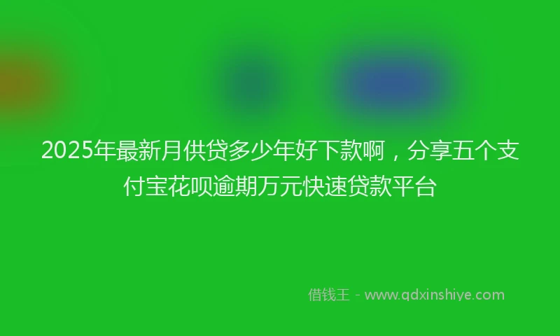 2025年最新月供贷多少年好下款啊，分享五个支付宝花呗逾期万元快速贷款平台