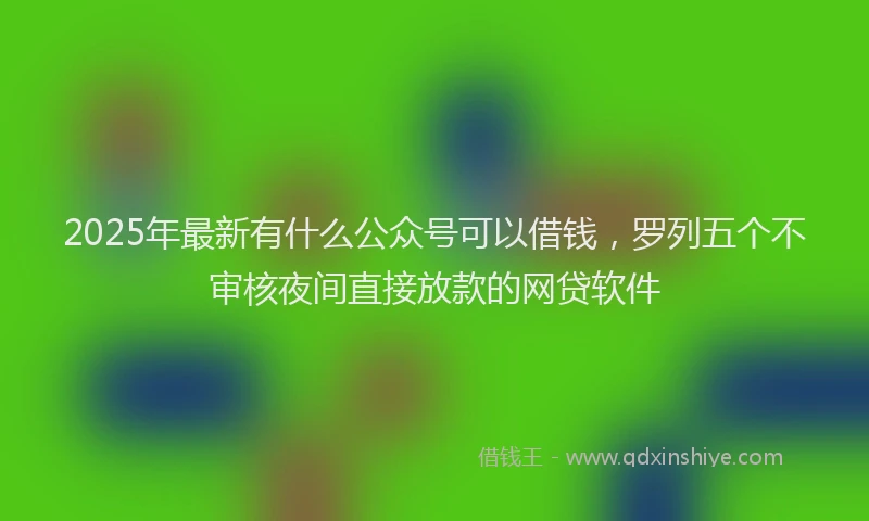 2025年最新有什么公众号可以借钱，罗列五个不审核夜间直接放款的网贷软件