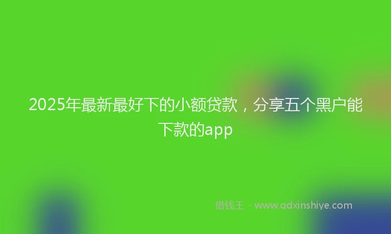2025年最新最好下的小额贷款，分享五个黑户能下款的app