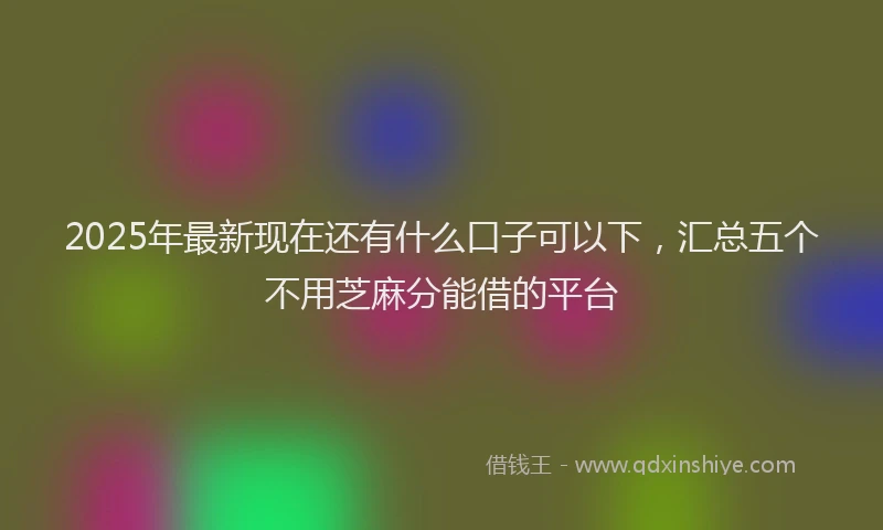 2025年最新现在还有什么口子可以下，汇总五个不用芝麻分能借的平台