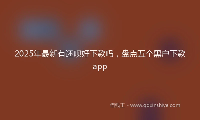 2025年最新有还呗好下款吗，盘点五个黑户下款app