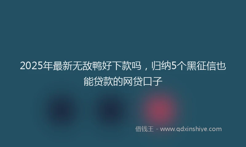 2025年最新无敌鸭好下款吗，归纳5个黑征信也能贷款的网贷口子