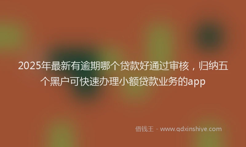 2025年最新有逾期哪个贷款好通过审核，归纳五个黑户可快速办理小额贷款业务的app