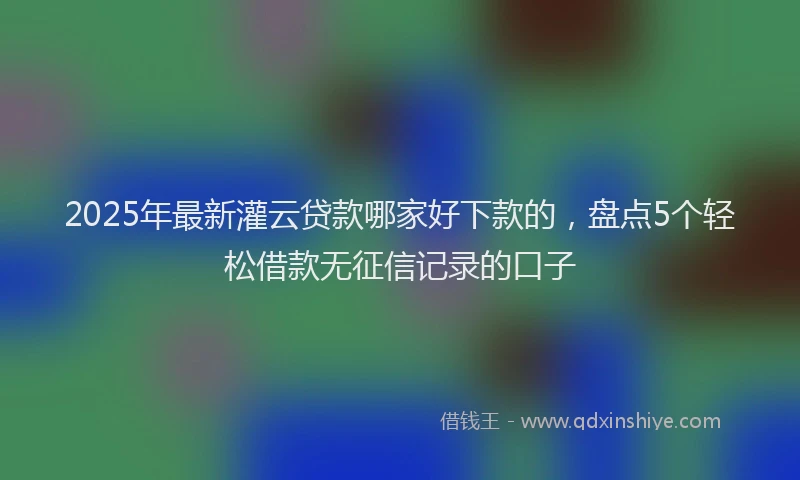2025年最新灌云贷款哪家好下款的，盘点5个轻松借款无征信记录的口子