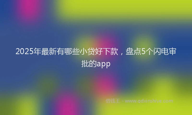 2025年最新有哪些小贷好下款，盘点5个闪电审批的app