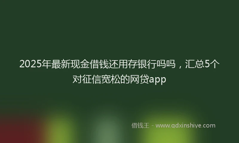 2025年最新现金借钱还用存银行吗吗，汇总5个对征信宽松的网贷app