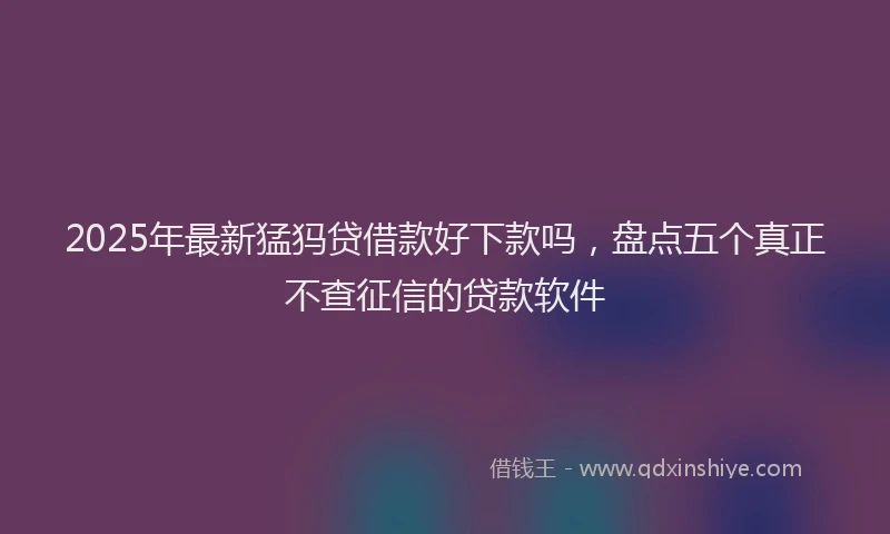 2025年最新猛犸贷借款好下款吗，盘点五个真正不查征信的贷款软件