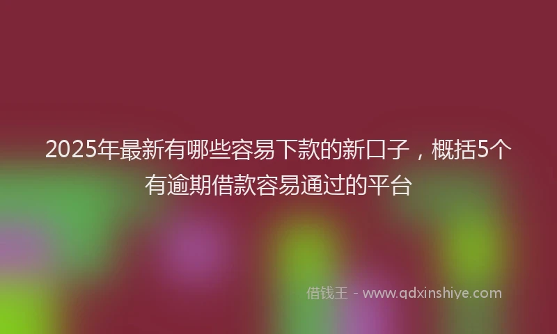 2025年最新有哪些容易下款的新口子，概括5个有逾期借款容易通过的平台