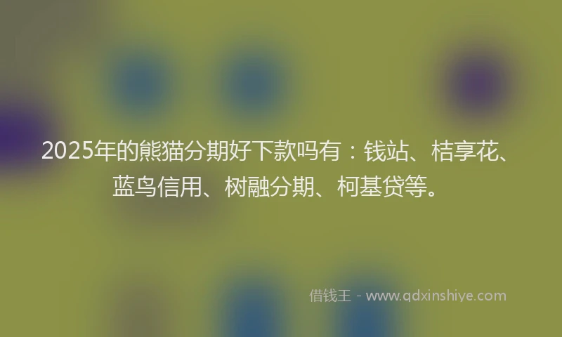 2025年的熊猫分期好下款吗有：钱站、桔享花、蓝鸟信用、树融分期、柯基贷等。