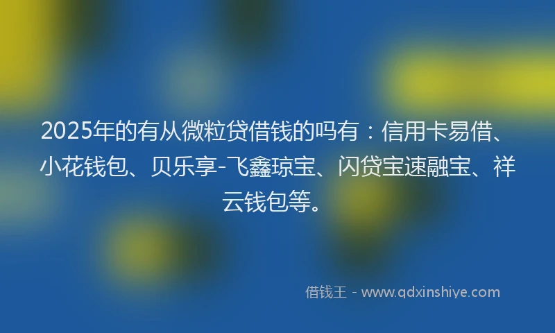 2025年的有从微粒贷借钱的吗有：信用卡易借、小花钱包、贝乐享-飞鑫琼宝、闪贷宝速融宝、祥云钱包等。