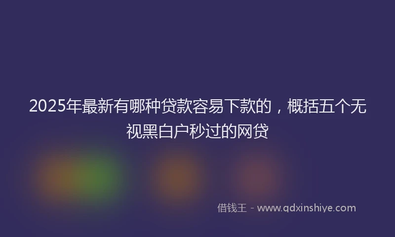 2025年最新有哪种贷款容易下款的，概括五个无视黑白户秒过的网贷