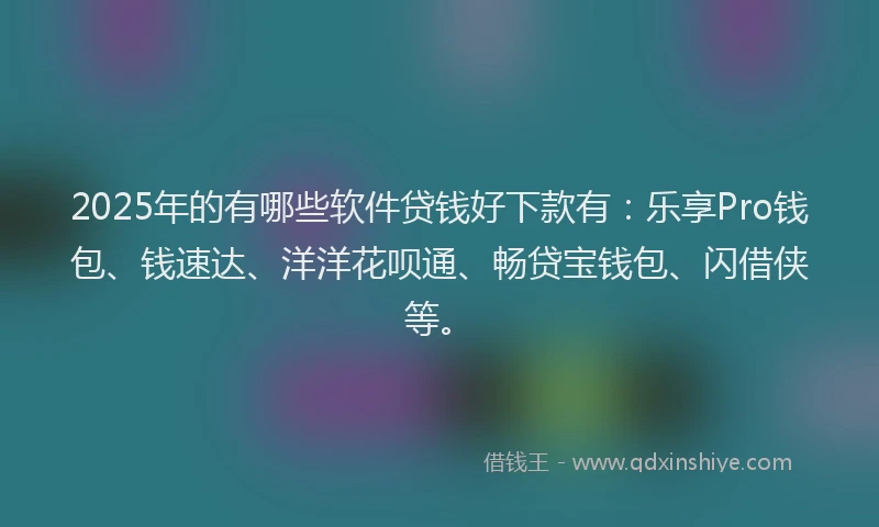 2025年的有哪些软件贷钱好下款有：乐享Pro钱包、钱速达、洋洋花呗通、畅贷宝钱包、闪借侠等。