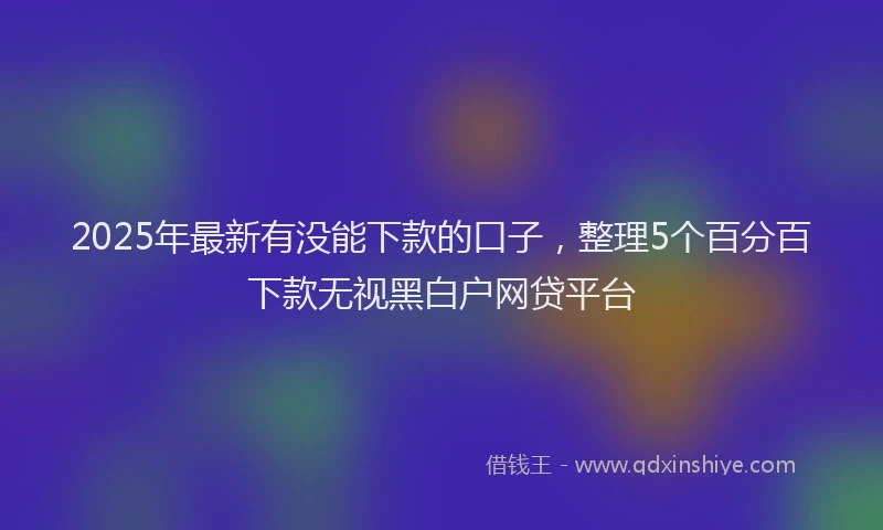 2025年最新有没能下款的口子，整理5个百分百下款无视黑白户网贷平台