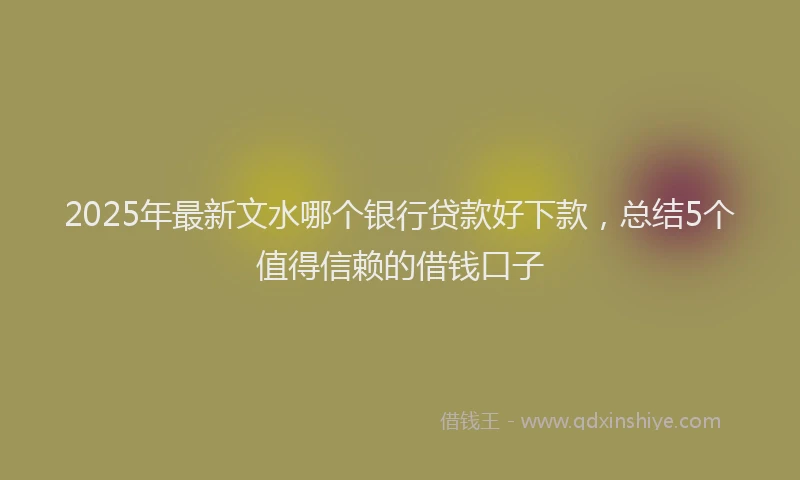 2025年最新文水哪个银行贷款好下款，总结5个值得信赖的借钱口子