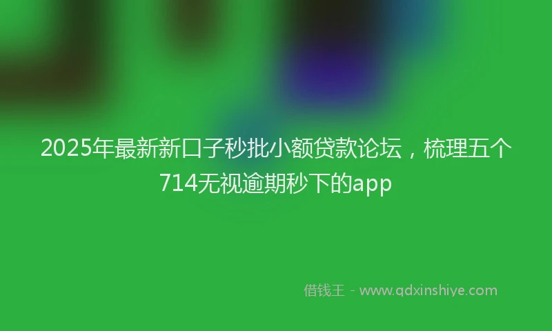 2025年最新新口子秒批小额贷款论坛，梳理五个714无视逾期秒下的app