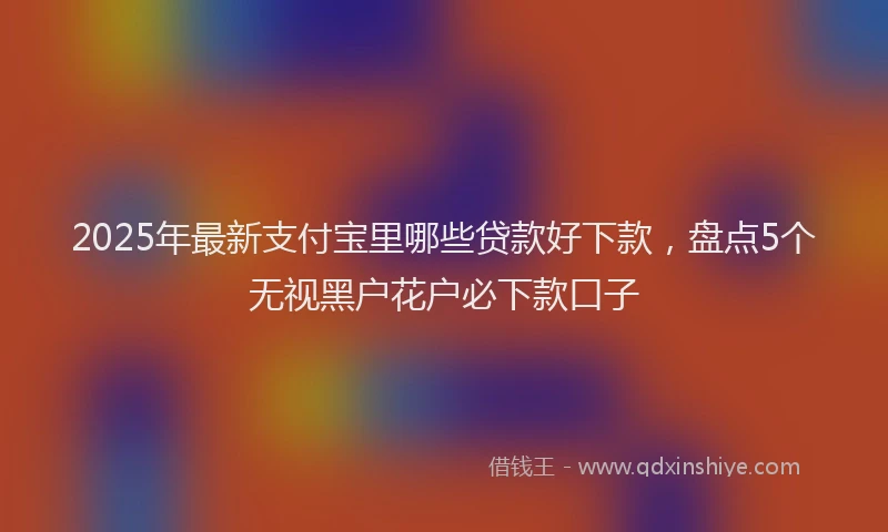 2025年最新支付宝里哪些贷款好下款，盘点5个无视黑户花户必下款口子