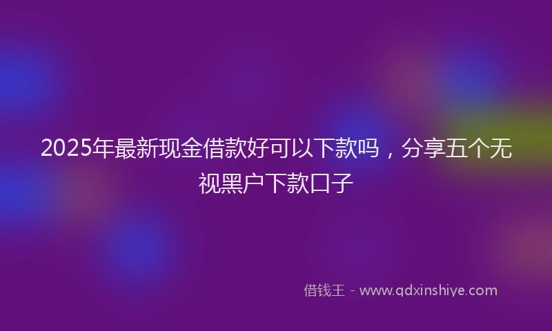 2025年最新现金借款好可以下款吗，分享五个无视黑户下款口子
