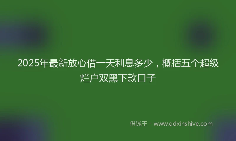 2025年最新放心借一天利息多少，概括五个超级烂户双黑下款口子