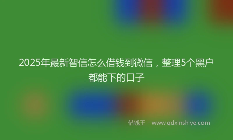 2025年最新智信怎么借钱到微信，整理5个黑户都能下的口子