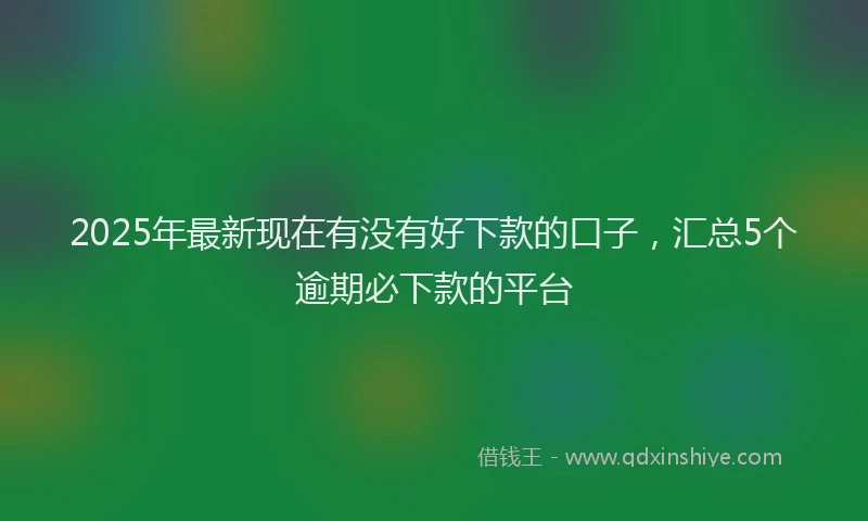 2025年最新现在有没有好下款的口子，汇总5个逾期必下款的平台