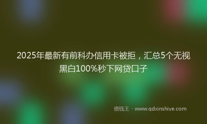 2025年最新有前科办信用卡被拒，汇总5个无视黑白100%秒下网贷口子
