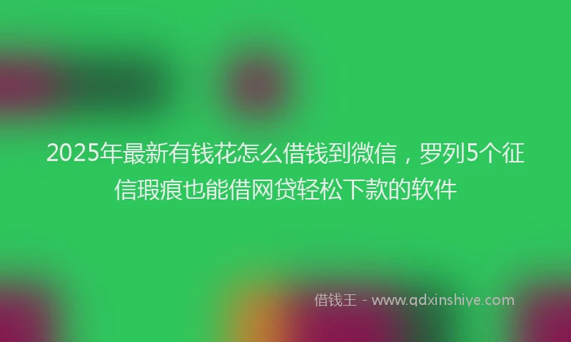 2025年最新有钱花怎么借钱到微信，罗列5个征信瑕疵也能借网贷轻松下款的软件