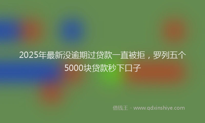 2025年最新没逾期过贷款一直被拒，罗列五个5000块贷款秒下口子