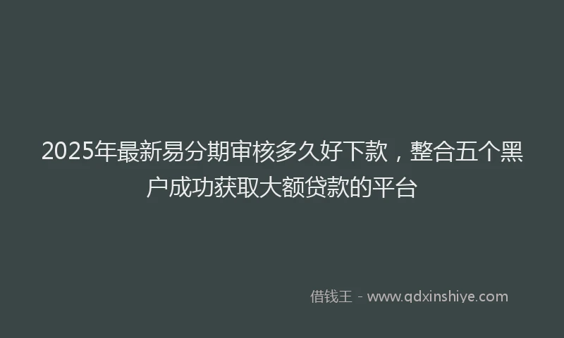 2025年最新易分期审核多久好下款，整合五个黑户成功获取大额贷款的平台