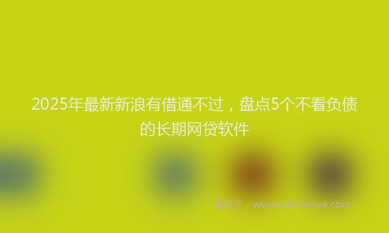 2025年最新新浪有借通不过，盘点5个不看负债的长期网贷软件