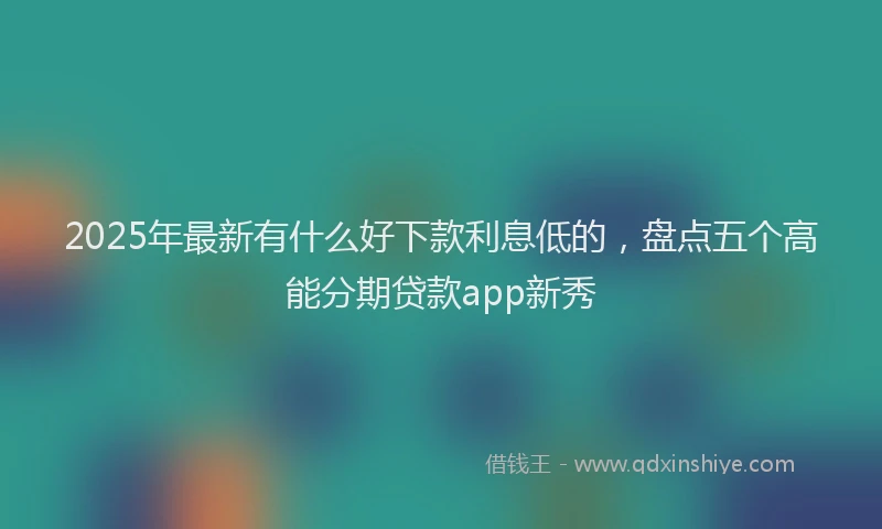 2025年最新有什么好下款利息低的，盘点五个高能分期贷款app新秀
