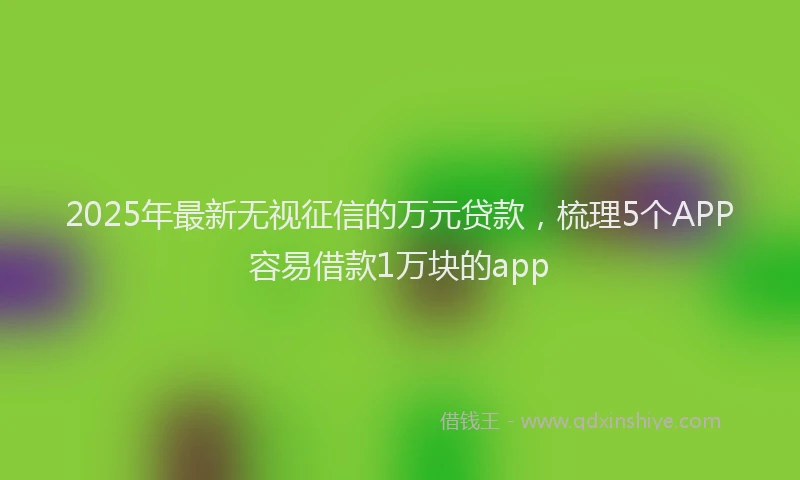 2025年最新无视征信的万元贷款，梳理5个APP容易借款1万块的app