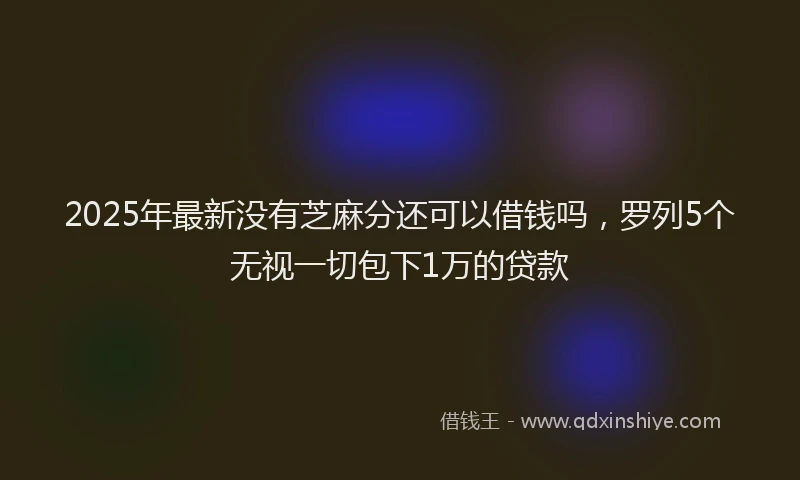 2025年最新没有芝麻分还可以借钱吗，罗列5个无视一切包下1万的贷款