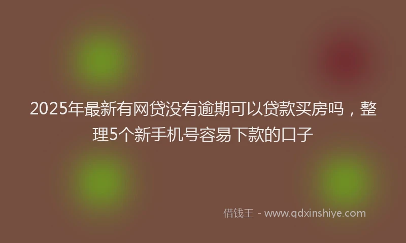 2025年最新有网贷没有逾期可以贷款买房吗，整理5个新手机号容易下款的口子
