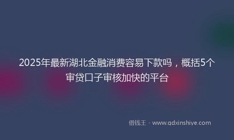 2025年最新湖北金融消费容易下款吗，概括5个审贷口子审核加快的平台