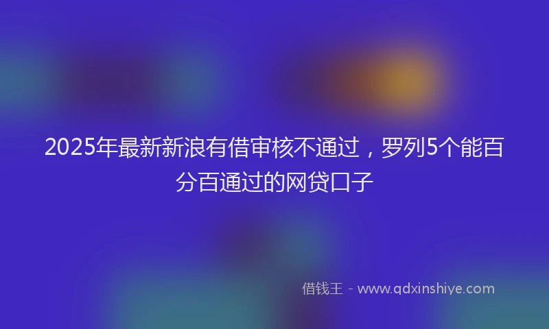 2025年最新新浪有借审核不通过，罗列5个能百分百通过的网贷口子