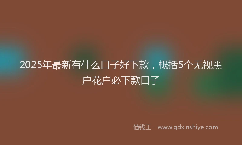 2025年最新有什么口子好下款，概括5个无视黑户花户必下款口子