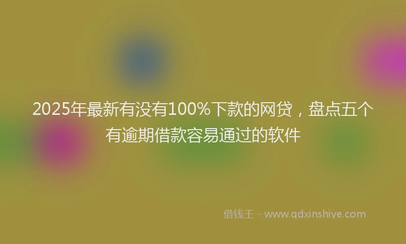2025年最新有没有100%下款的网贷，盘点五个有逾期借款容易通过的软件