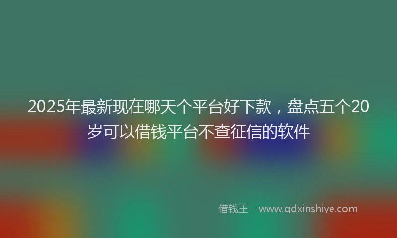 2025年最新现在哪天个平台好下款，盘点五个20岁可以借钱平台不查征信的软件