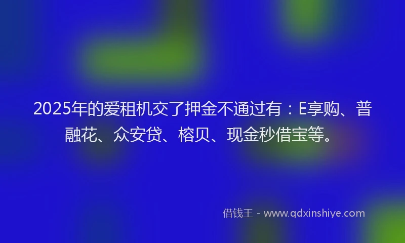 2025年的爱租机交了押金不通过有：E享购、普融花、众安贷、榕贝、现金秒借宝等。