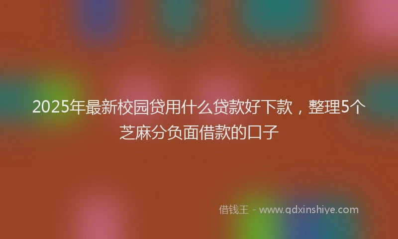 2025年最新校园贷用什么贷款好下款，整理5个芝麻分负面借款的口子